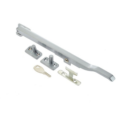 Durable 250mm Satin Chrome Lockable Casement Stays for Secure Windows - Window Peg Bar