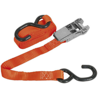 Durable 25mm x 4.5m 800KG Ratchet Tie Down Straps with Steel S Hook