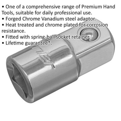 Durable 3/8" to 1/2" Socket Adapter for Enhanced Tool Compatibility