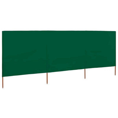 Durable 3-panel Wind Screen Fabric 400x80 cm Green