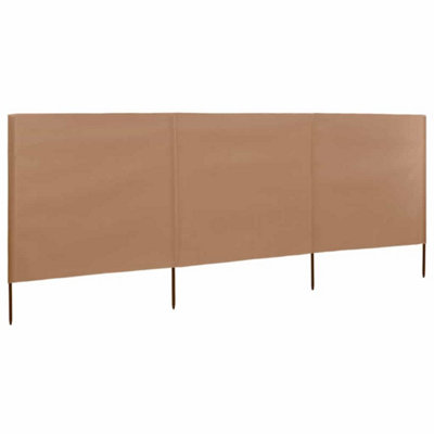 Durable 3-panel Wind Screen Fabric 400x80 cm Taupe