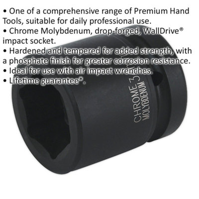 Durable 34mm Forged Impact Socket for 1 Inch Drive Wrenches