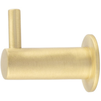 Durable 37mm Satin Brass Cupboard Hook for Stylish Organization - Wall Mounted Clothing Hook