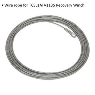 Durable 4.8mm x 15.2m Wire Rope for ATV Quadbike Recovery Winch