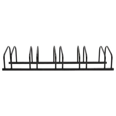 Durable 5-Bike Rack Black 133.5 x 33 x 26 cm - Galvanised Steel Stand ...