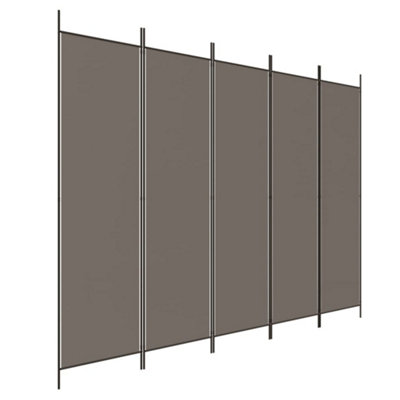 Durable 5-Panel Room Divider Anthracite 250x220 cm Fabric