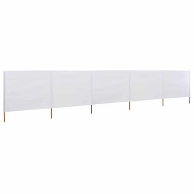 Durable 5-panel Wind Screen Fabric 600x120 cm Sand White