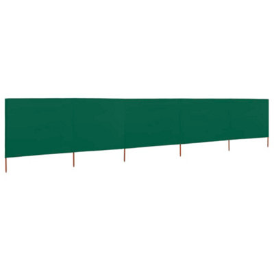 Durable 5-panel Wind Screen Fabric 600x160 cm Green