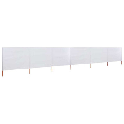 Durable 6-panel Wind Screen Fabric 800x160 cm Sand White