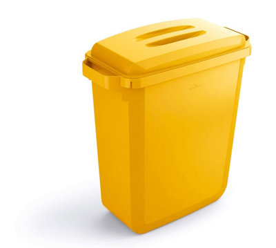 Durable 60L Waste Bin Yellow - Rectangular Recycling Bin - Food Bin ...