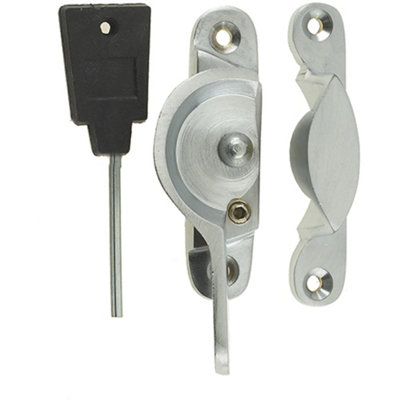Durable 65mm Satin Chrome Narrow Locking Fasteners for Secure Applications - Window Fastener