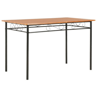 Durable 7 Piece Dining Set MDF and Steel Brown