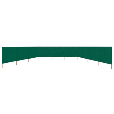 Durable 9-panel Wind Screen Fabric 1200x80 cm Green