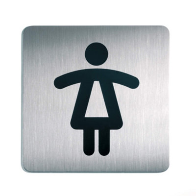 Durable Adhesive Ladies WC Symbol Square Bathroom Toilet Sign ...