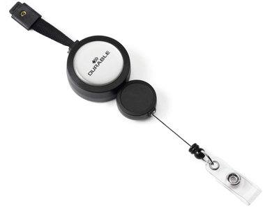 Durable Adjustable Breakaway Lanyard with Badge Reel - 10 Pack - Black