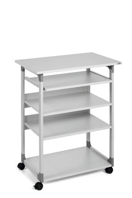 Durable Adjustable Mobile PC Computer Desk Workstation Trolley on ...