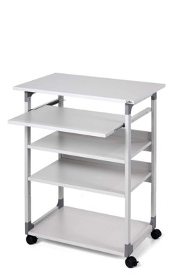 Durable Adjustable Mobile PC Computer Desk Workstation Trolley on ...