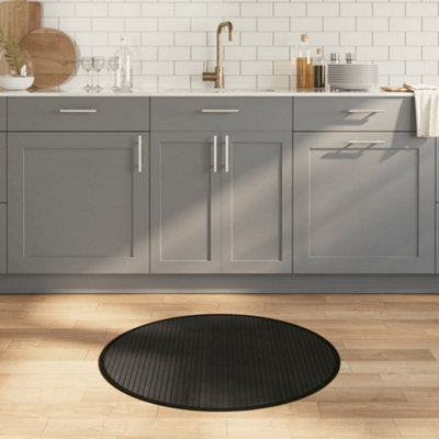 Durable and Long-lasting Rug Round Black80 cm Bamboo