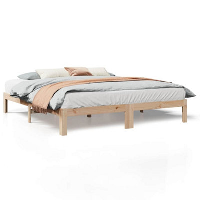 Durable Bed Frame without Mattress 160x200 cm Solid Wood Pine