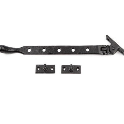 Durable Black Bulb End Casement Stays - 243x15x6mm - Window Peg Bar