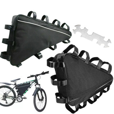 Durable Black Triangle Bicycle Frame Bag for E-Bike Batteries & Bike ...