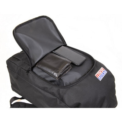Durable Black Work Backpack with Adjustable Straps and Two Zipped Pockets
