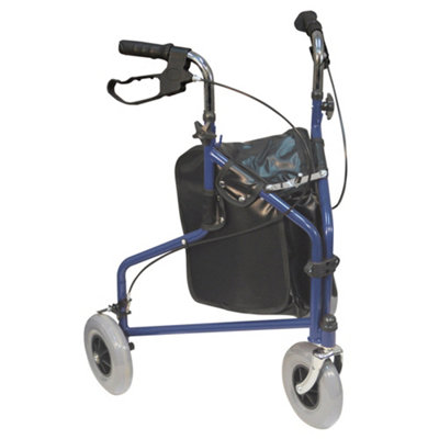 Durable Blue Steel Walker with Puncture Proof Tyres - Supports Up to 115kg