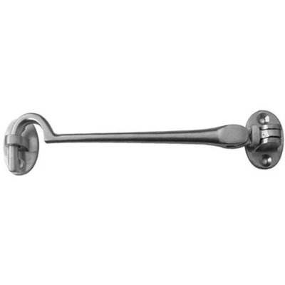 Durable Brass Cabin Hook 300mm in Satin Chrome Finish - Hook & Eye Arm Lock