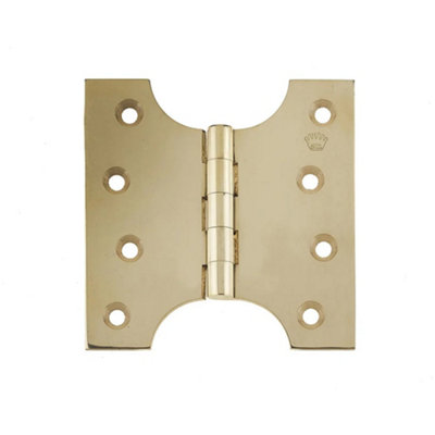 Durable Budget Parliament Hinge - 102x124x4mm Polished Brass - Door Hinges