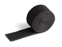 Durable CAVOLINE Hook and Loop Tape Cable Straps Tidy Roll Ties - 1m x 3cm Black