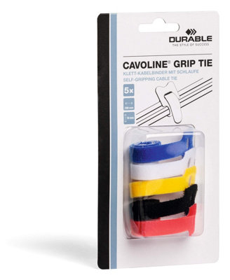 Durable CAVOLINE Reusable Hook and Loop Cable Management Tie Straps - 5 Pack