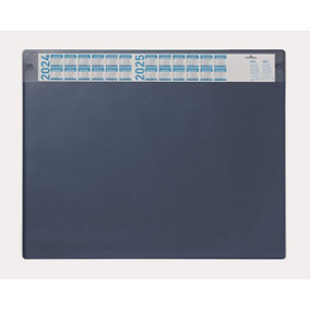 Durable Clear Overlay Calander Desk Mat Notes Protector Pad - 65x52 cm - Black