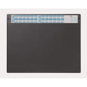 Durable Clear Overlay Calander Desk Mat Notes Protector Pad - 65x52 cm - Black