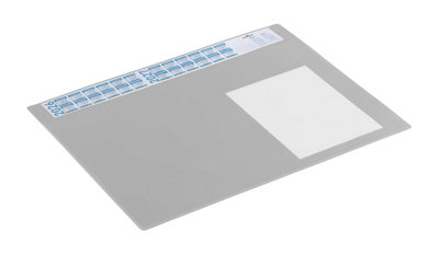 Durable Clear Overlay Calander Desk Mat Notes Protector Pad - 65x52 cm - Grey