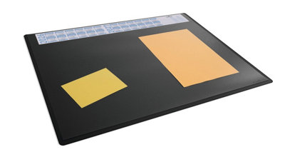 Durable Clear Overlay Calander PC Desk Pad Protector Mat - 65x50 cm - Black