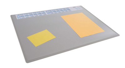 Durable Clear Overlay Calander PC Desk Pad Protector Mat - 65x50 cm - Grey