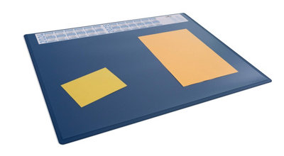 Durable Clear Overlay Calander PC Desk Pad Protector Mat - 65x50 cm - Navy Blue