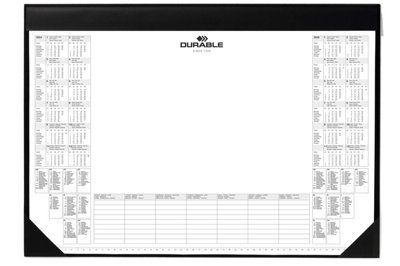 Durable Clear Overlay Calander PC Desk Pad Protector Mat - 65x52 cm - Black