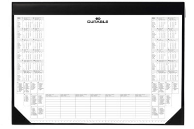 Durable Clear Overlay Calander PC Desk Pad Protector Mat - 65x52 cm - Black