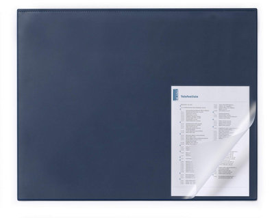 Durable Clear Overlay Edge Protector Desk Mat Pad for Notes - 65x50 cm - Blue