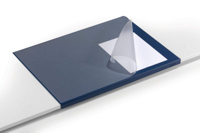 Durable Clear Overlay Edge Protector Desk Mat Pad for Notes - 65x50 cm - Blue