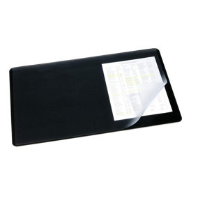 Durable Clear Overlay Non-Slip Desk Mat Notes Protector Pad - 53x40 cm - Black