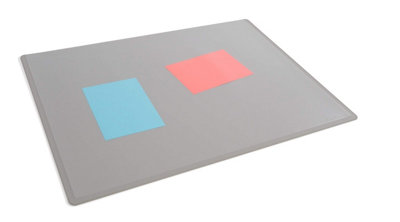 Durable Clear Overlay Non-Slip Desk Mat Notes Protector Pad - 53x40 cm - Grey