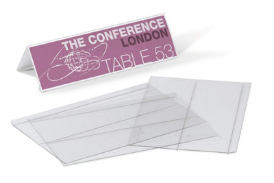 Durable Clear Plastic Table Place Name Holders and Inserts - 10 Pack ...