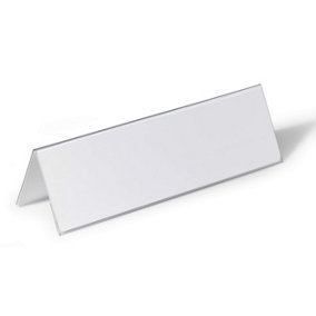 Durable Clear Plastic Table Place Name Holders and Inserts - 25 Pack - 105x297mm