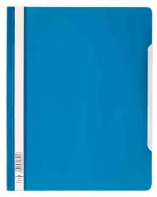 Durable Clear View Project Folder Document Report File - 50 Pack - A4+ Blue