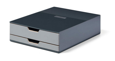 Durable COFFEE POINT 2 Drawer Organiser Storage Box for Tea Bags & Pods - Grey Price Comparisons | Compare The Build