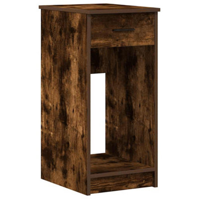 Durable Computer Tower Stand with Drawer Smoked Oak 35x45x77 cm