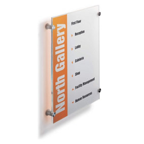 Durable CRYSTAL Frameless Acrylic Door Sign Holder Wall Mounted - A3