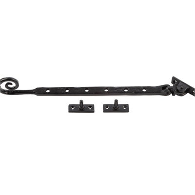 Durable Curly Tail Casement Stays in Black - 305x15x6mm for Secure Window Operation - Window Peg Bar